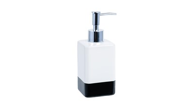 Дозатор жидкого мыла Fixsen Text FX-230-1, Белый Черный, Хром