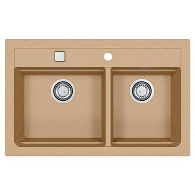 Мойка кухонная Alveus Granital Atrox 50 Beige-G55 790х500х195 с сифоном, бежевая 1132000 - фото 528373