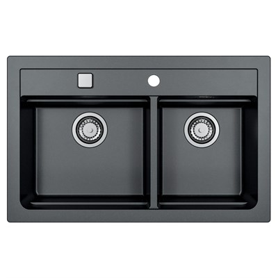 Мойка кухонная Alveus Granital Atrox 50 Carbon-G91 790х500х195 с сифоном, черная 1132002 - фото 528377