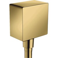 Шланговое подсоединение Hansgrohe Fixfit Square 26455990 с клапаном обратного тока, Полированное золото