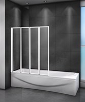 Шторка на ванну Cezares Relax V-4 90х140 профиль Белый стекло прозрачное
