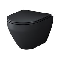 Унитаз подвесной AM.PM Spirit 2.0 безободковый FlashClean с черным сиденьем микролифт (C701700MBSC)