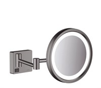 Косметическое зеркало Hansgrohe AddStoris 41790340 с подсветкой с увеличением Шлифованный черный, Хром
