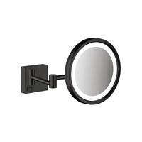 Косметическое зеркало Hansgrohe AddStoris 41790670 с подсветкой с увеличением, Черное матовое
