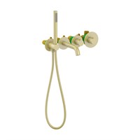 Смеситель встроенный для ванны с душем с термостатотом Timo Saona золото матовое