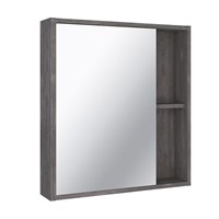 Зеркальный шкаф Runo железный камень Эко 60
