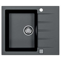 Мойка кухонная Alveus Granital Cadit 10 Carbon-G91 590х500х200 с сифоном, черная 1132021